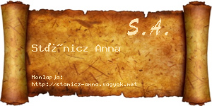 Stánicz Anna névjegykártya