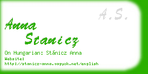 anna stanicz business card